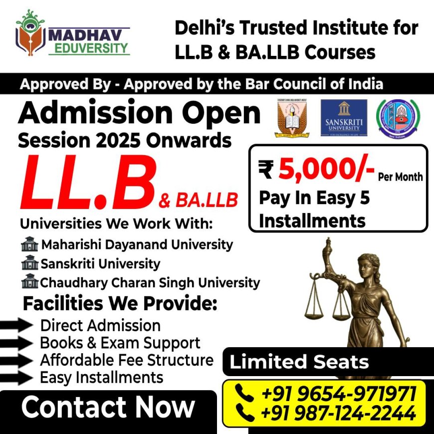 MDU LL.B. Admission 2025: Syllabus, Careers & Madhav Eduversity Support